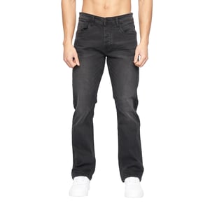 Crosshatch Mens Winsbury Bootcut Jeans (Black Wash)
