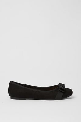 Wide Fit Paris Bow Detail Ballet Pumps
