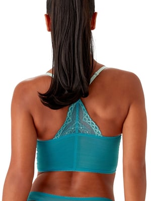 Superboost Lace Deep V Bralet - Ocean Blue