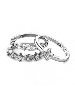 Solar Ring - Silver och kristall