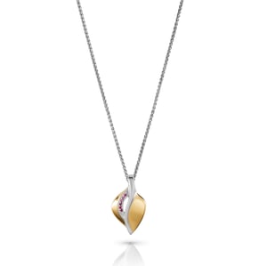 Orphelia 'Anet' Dames 925 Sterling Zilveren Ketting met Hanger - Zilver/Goud ZH-7520/G