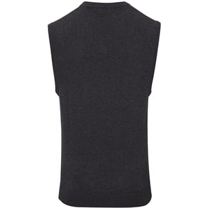 Premier Mens Sleeveless Cotton Acrylic V Neck Sweater (Charcoal)