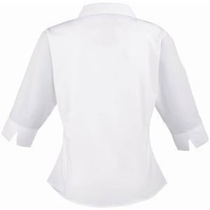 Premier 3/4 mouw Popeline Blouse / Gewoon werkoverhemd (Wit)