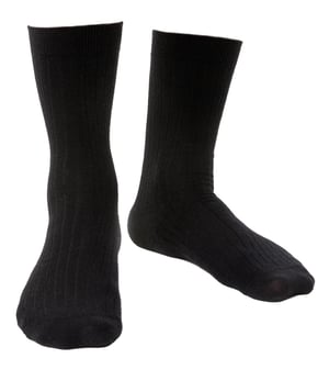 Steven - Mens Merino Wool Socks with Loose Soft Top for Swollen Feet -Black