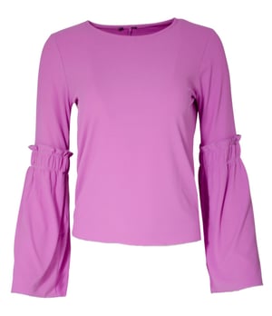Ribbed Trumpet Sleeve Top