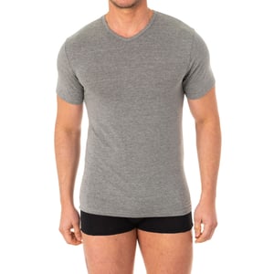 Kortärmad T-shirt med V-ringning för män A040X