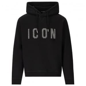 Dsquared2 zwarte hoodie met logo met studs