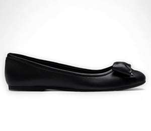 Windsor Smith Zwarte Leren Platte Schoenen Met Strik - Bunny