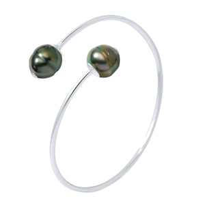 Bangle YOU AND ME Tahitian Pearls Ringed 10-11 mm 925
