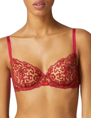 Simone Perele Felicie Half Cup Bra -  Cranberry