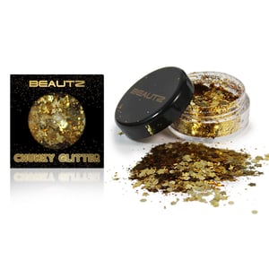 Aquarius Beautz Chunky Glitter 10ml pot with 5-gram Glitter, Gold
