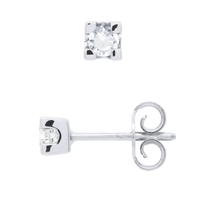Oorbellen Solitaires 0,20 Cts Diamond White Gold 18k