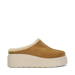 Dune Ladies Gracias - Suede Faux Shearling Flatform Mules