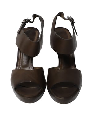 Marni High Heel Sandals in Brown Leather