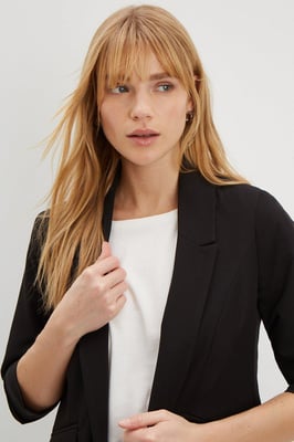 Ruched Sleeve Blazer