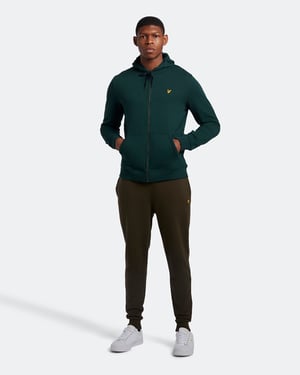 Lyle & Scott hoodie met rits in groen