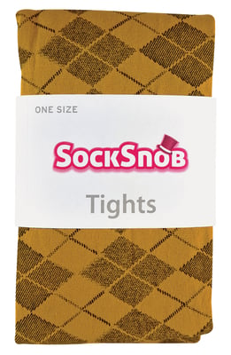 Sock Snob - Färgade 80 denier ogenomskinliga mode-strumpbyxor för damer - Argyle