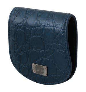 Dolce & Gabbana Blue Leather Holder Pocket Condoom Heren Case