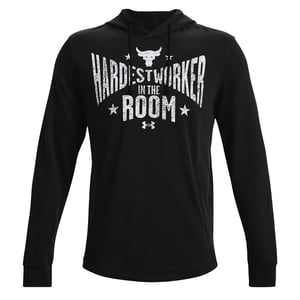 Under Armour Project Rock Hoodie i svart frotté för herrar