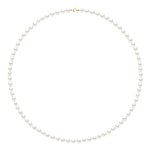 Halsband av äkta odlade sötvattenspärlor Grain of Rice och vita 4-5 mm