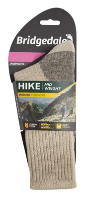 Bridgedale - Ladies Hiking Midweight Merino Wool Socks - Natural