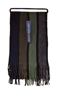 Mens Italian Inspired Warm Knitted Striped Winter Scarf One Size