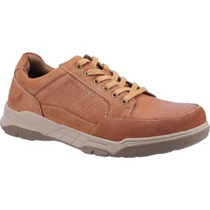 Hush Puppies Mens Finley Leather Shoes (Tan)