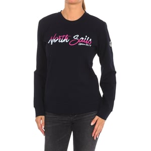 Långärmad sweatshirt med rund halsringning 9024250 dam