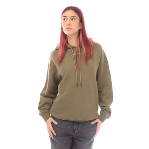 Off White Flock Chine Flower Arrow Hoodie för kvinnor i grönt