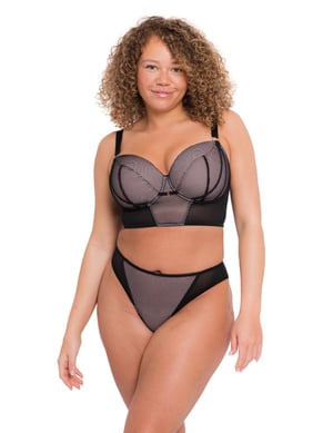 Curvy Kate Gin Fizz Longline Balcony Bra - Black/Blush