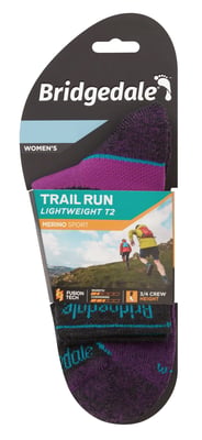 Bridgedale - Womens Lightweight Merino Socks - Charcoal / Purple