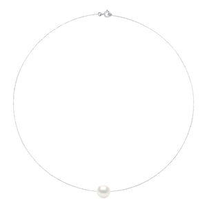 Cable Ketting Genuine Gekweekte Pearl Zoetwater Round and White 10-11mm White Gold