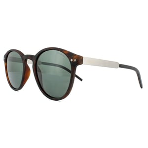 Polaroid ronde unisex mat Havana groen gepolariseerde zonnebril