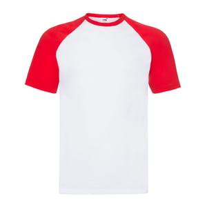 Fruit of the Loom Unisex Volwassen Contrast Honkbal T-shirt (Wit/rood)