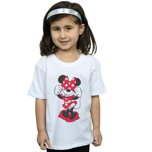 Disney Meisjes Minnie Mouse Strikogen Katoenen T-shirt (Wit)