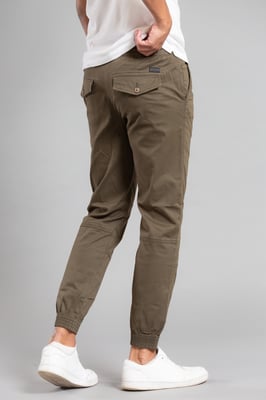 Khaki Cotton Cuffed Trouser