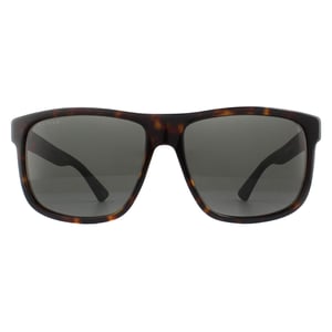 Gucci Rectangle Mens Havana and Grey Grey Polarized Sunglasses