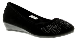 Platino Womens Shoes Wedges Diamante Tasha 2 Slip On black