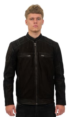 Mens Buff Leather Racer Biker Jacket-Vienna
