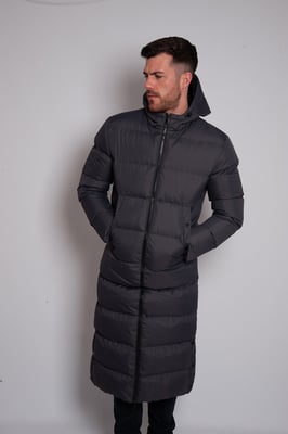 Soulstar Mens Longline Padded Puffer Jacket Hooded