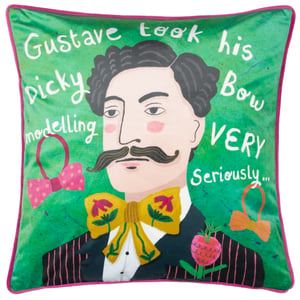 Kate Merritt Gustave Piped Velvet Polyester Filled Cushion