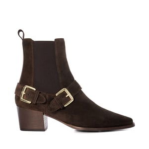 Dune Ladies Panino - Suede Buckled Chelsea Ankle Boots