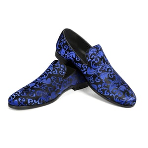 Penny Loafers med elegant jacquard för herr Blå
