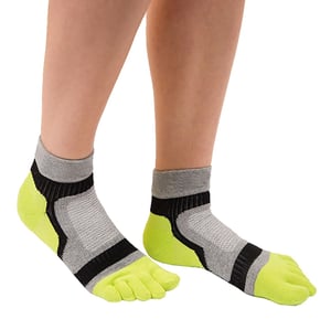 TOETOE - Mens & Ladies Breathable Sports Light Runner Low Cut Toe Socks - Green