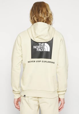 The North Face Mens Reglan Red Box Hoodie in Bleached Gravel