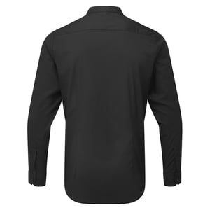Premier Mens Banded Collar Long-Sleeved Formal Shirt (Black)