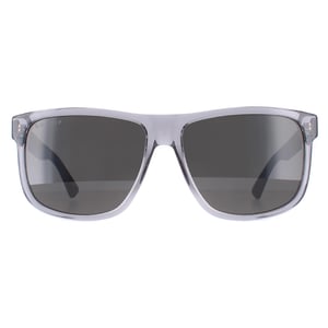 Gucci Rectangle Mens Transparent Grey and Black Grey Polarized GG0010S