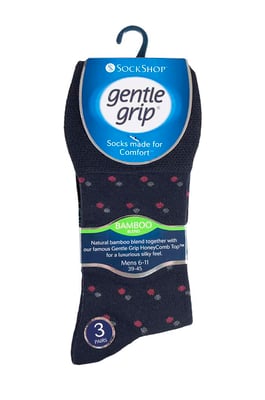 Sock Shop Gentle Grip - 6 Pairs Mens Non Elastic Bamboo Socks - SOMRM05