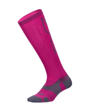 2XU Light Cushion Full Mens Hot Pink/Grey Length Socks
