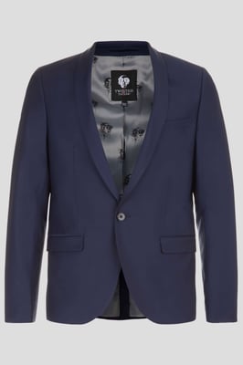 Ellroy Skinny Fit Navy Wool Jacket